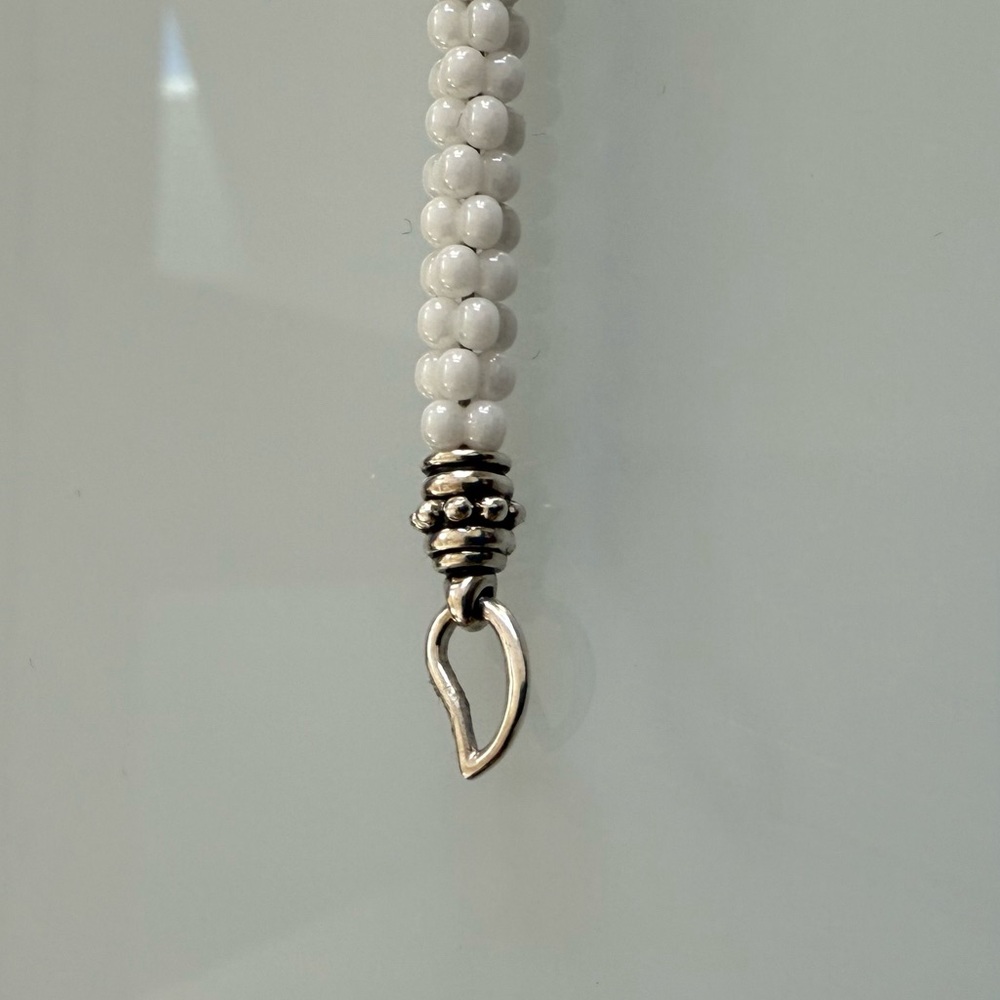 White Caviar Five Gold Station Ceramic Bracelet | 5mm from Lagos Size M(7) - Picture 8 of 11